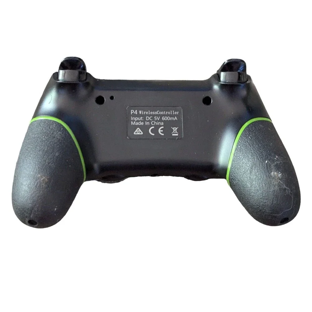 Unbranded PlayStation 4 PS4 Dualshock Wireless Controller Jet Black Green Stripe